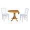 International Concepts 42 in Dual Drop Leaf Dining Table with 2 Ladder Back Dining Chairs - 3 Piece Dining Set K04-42DP-C08-2P - alternate 5